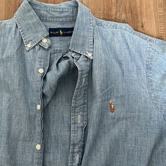 Mens polo button up jean shirt - Picture 2 of 4